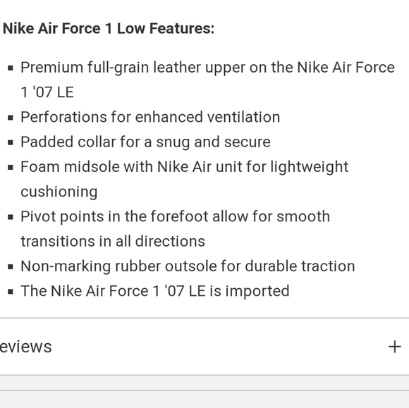 Unisex Nike AF1 '07 LE Sneakers - Picture 10 of 10